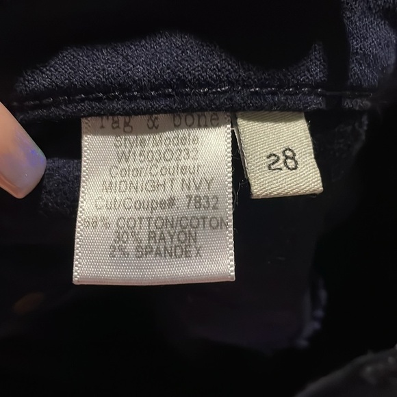 Rag & Bone Velvet Navy Blue Jean Legging - Picture 9 of 9